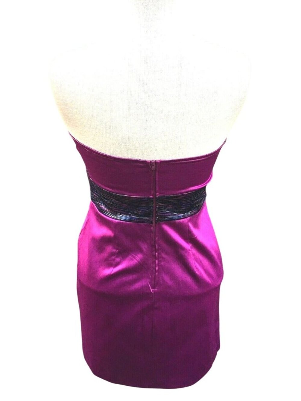 Akira Chicago Strapless Mini Dress Size M Fuchsia Purple Prom Sexy Club Stretchy - Picture 4 of 11